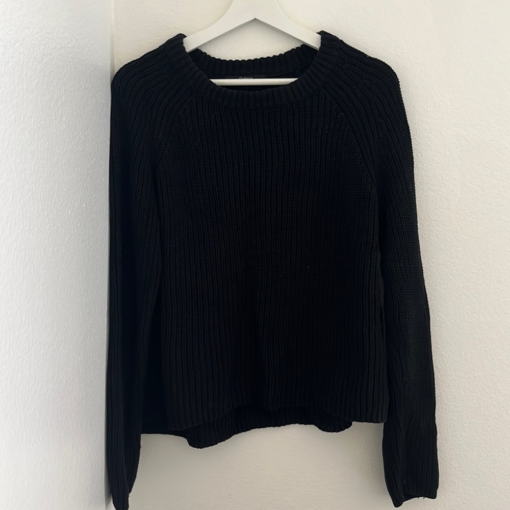 Quince black cotton sweater size medium